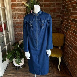 1970s Navy Trench Dress